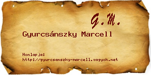 Gyurcsánszky Marcell névjegykártya
